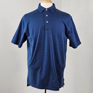 Peter Millar Men's Blue Polo Crown‎ Ease Short-Sleeve Shirt | Large | FLAWS